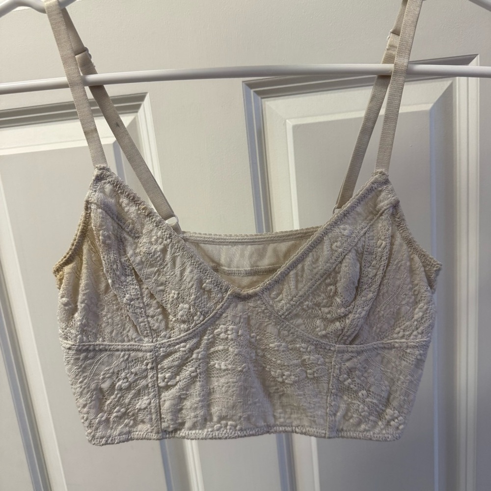 FP WHITE LACY BRALETTE TOP